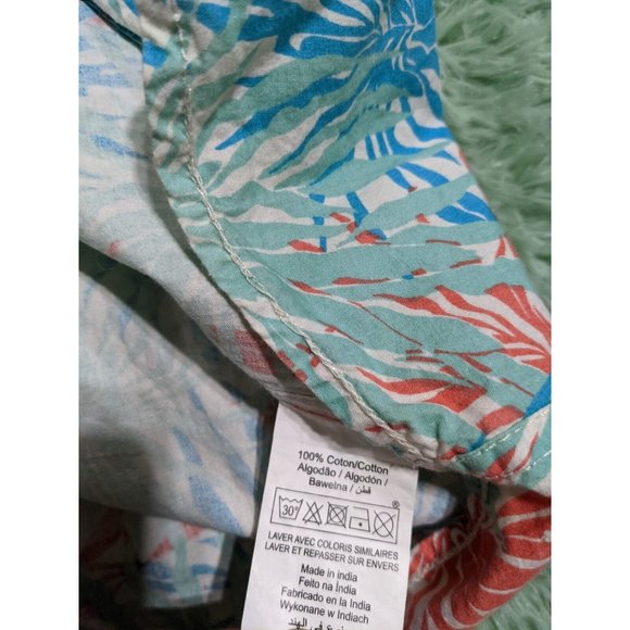 🍑TRIPLIX Tropical Printed Summer shirt men Size Medium 320 - Picture 8 of 11